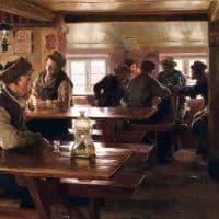 Peter Kroyer Interior Of A Tavern 1886 Hand Painted Reproduction