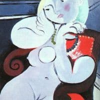 Picasso Female Nude Sitting In Red Armchair Hand Painted Reproduction