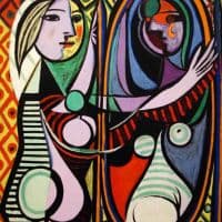 Picasso Girl Before A Mirror Hand Painted Reproduction