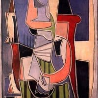 Picasso Woman Sitting In An Armchair Hand Painted Reproduction