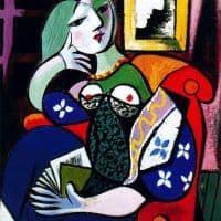 Picasso Woman With Book Hand Painted Reproduction