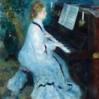 Pierre-auguste Renoir Woman At The Piano 1875-1876 Hand Painted Reproduction