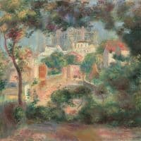 Pierre Auguste Renoir The Gardens Of Montmartre With View Of Sacre-coeur Under Construction Hand Painted Reproduction