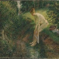Pissarro Bather In The Woods Hand Painted Reproduction