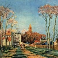 Pissarro Entrance To Neighborhood Village Hand Painted Reproduction