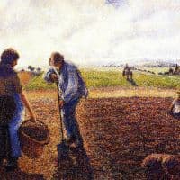 Pissarro Peasants In The Field Eragny Hand Painted Reproduction