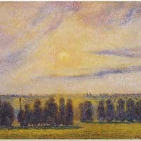 Pissarro Sunset At Eragny Hand Painted Reproduction