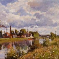 Pissarro The River Oise Near Pontoise Hand Painted Reproduction