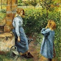 Pissarro Woman And Child At The Well Hand Painted Reproduction