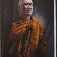 Portrait Painting Of Buddhist Monk Hand Painted