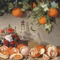 Rafael Romero Barros Bodegon De Naranjas - Still Life With Oranges - 1863 Hand Painted Reproduction