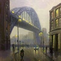 Reg Gardner Mist And Rain On The Tyne Bridge Hand Painted Reproduction