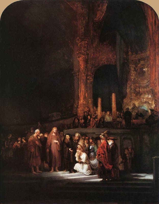 Rembrandt Christ And The Woman Taken In Adultery Hand Painted Reproduction museum quality