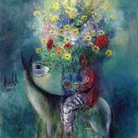 Reuven Rubin Rider With Bouquet 1969 Hand Painted Reproduction