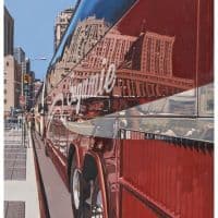 Richard Estes Tour Bus Of The World Trade Center 2005 Hand Painted Reproduction