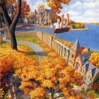 Rob Gonsalves On The Upswing Hand Painted Reproduction