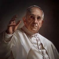 Roberto Ferri Portait Of Pope Francis Hand Painted Reproduction
