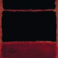Rothko Black In Deep Red Hand Painted Reproduction