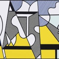 Roy Lichtenstein Triptych Cow Going Abstract - Part 2 Hand Painted Reproduction