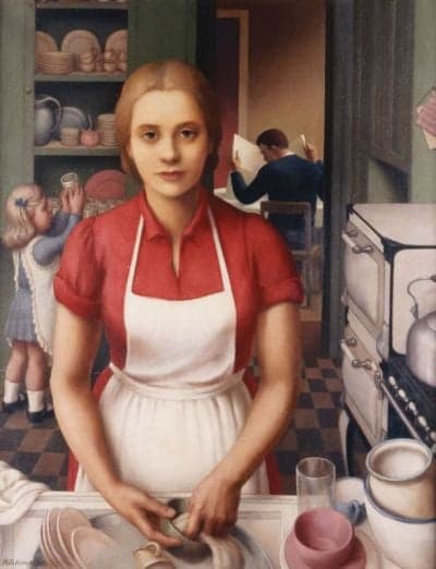 Ruth Miller Kempster Housewife C. 1935 Hand Painted Reproduction