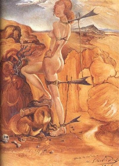 Salvador <b>Dali</b> Costume For A Nude With A Codfish Tail - 1941 Hand Painted Reproduction