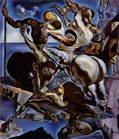 Salvador <b>Dali</b> Family Of Marsupial Centaurs Hand Painted Reproduction