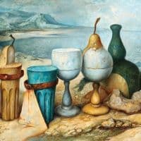 Samuel Bak Chess Tools In The Landscape Hand Painted Reproduction