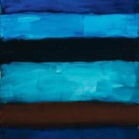 Sean Scully Landline Brown Blue Bars - 2015 Hand Painted Reproduction