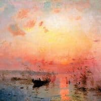 Sergej Vasil Kovskij Sunset On The Lake Hand Painted Reproduction