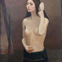 Sergius Pauser Girl In Front Of The Mirror 1931 Hand Painted Reproduction