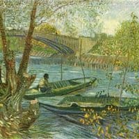 Van Gogh Angler And Boat At The Pont De Clichy Hand Painted Reproduction