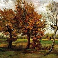 Van Gogh Autumn Landscape With Four Trees Hand Painted Reproduction