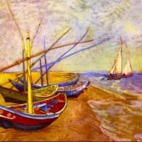 Van Gogh Boats Of Saintes-maries Hand Painted Reproduction