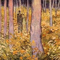 Van Gogh Couple Walk In The Woods Hand Painted Reproduction