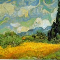 Van Gogh Cypresses Hand Painted Reproduction