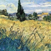 Van Gogh Green Wheat Field With Cypress Hand Painted Reproduction