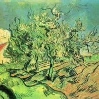 Van Gogh Landscape With Three Trees And Houses Hand Painted Reproduction