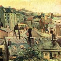 Van Gogh Overlooking The Rooftops Of Paris Hand Painted Reproduction