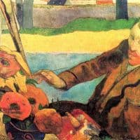Van Gogh Portrait Of Vincent Van Gogh Painting Sunflowers Hand Painted Reproduction