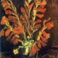 Van Gogh Red Gladioli Hand Painted Reproduction