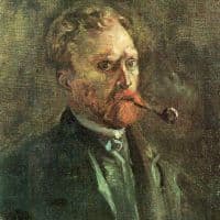 Van Gogh Self-portait With Pipe 1 Hand Painted Reproduction