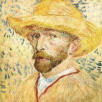 Van Gogh Self-portait With Straw Hat Hand Painted Reproduction
