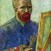 Van Gogh Self-portrait In Front Easel Hand Painted Reproduction