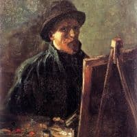 Van Gogh Self-portrait With Dark Felt Hat At The Easel Hand Painted Reproduction