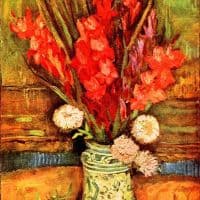 Van Gogh Still Life With Red Gladiolas Hand Painted Reproduction