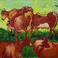 Van Gogh The Cows Hand Painted Reproduction