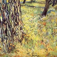 Van Gogh Tree Trunks Hand Painted Reproduction