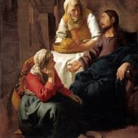 Vermeer Christ In The House Of Martha And Mary Hand Painted Reproduction