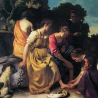 Vermeer Diana And Her Companions Hand Painted Reproduction