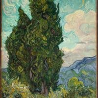 Vincent Van Gogh Cypresses Hand Painted Reproduction
